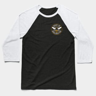 Made In Manchester Worker Bee Pocket Badge Baseball T-Shirt